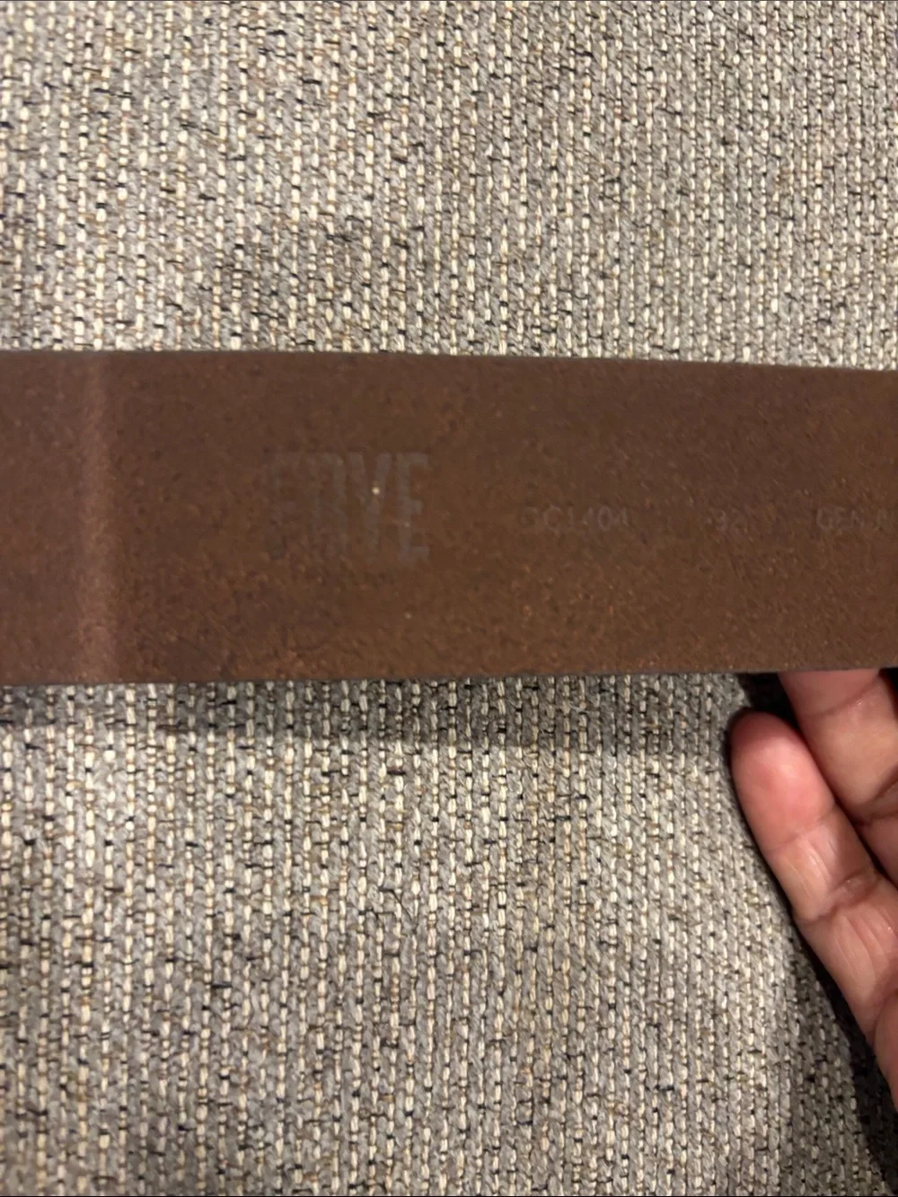 FRYE Tan Leather Men’s Belt with Brushed Metal Buckle